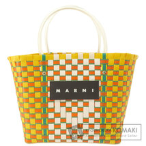 MARNI マルニ ロゴ トートバッグ PVC レディース 中古_画像1