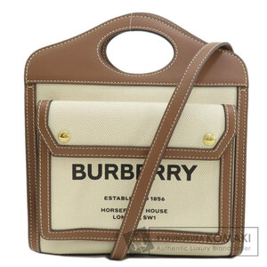 BURBERRY バーバリー ロゴ 2WAY ハンドバッグ キャンバス レディース 中古