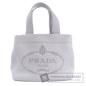 PRADA プラダ ロゴ ハンドバッグ レザー レディース 中古