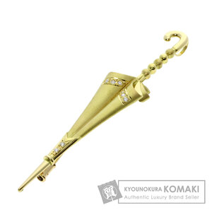  ювелирные изделия зонт umbrella бриллиант брошь K18 желтое золото б/у 