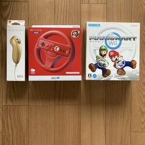 任天堂 Wii 非売品 クラブ ニンテンドー Wii ハンドル マリオ Ver. ＆ ゴールデン ヌンチャク & Wiiハンドル付 マリオカート セット 正規品