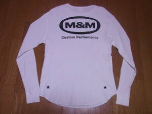 244-83/M&M CUSTOM PERFORMANCE/エムアンドエム カスタムパフォーマンス/サーマル/ワッフル/長袖Tシャツ/L/ホワイト