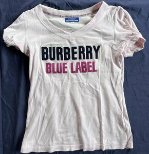 バーバリーブルーレーベル Burberry Blue Label 半袖Tシャツ サイズ38 M　ロゴ　桃色　保管品