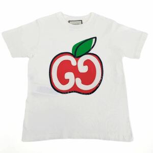 美品 GUCCI グッチ Tシャツ アップル ロゴ ホワイト イタリア製