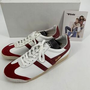 未使用/定価￥14,850-*ゴーラ/Gola レザースニーカー/ローカット/ホワイト×レッド メンズ 25