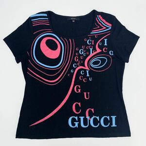 GUCCI グッチ Tシャツ ロゴ ブラック イタリア製 レディース