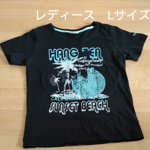 レディース　Tシャツ　半袖　HANG TEN　L