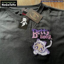 THE BRAVE MAN Betty Boop BBB-2423 ブレイブマン ベティブープコラボ ロゴ刺繍 BIGシルエット 天竺 半袖Tシャツ Lサイズ ブラック_画像7