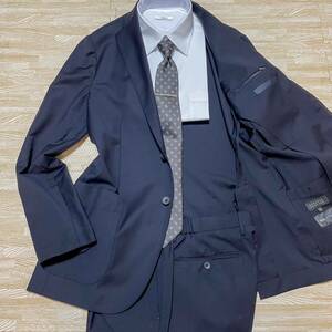  beautiful goods 2XL BARNEYS NEW YORK single suit navy size 52 REDA cloth setup Barneys New York summer wool stretch 