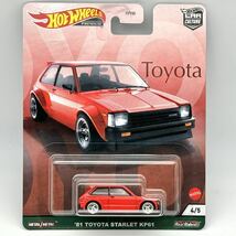 【HW】’81 トヨタ スターレット KP61 (赤) 1st Color 2017 CAR CULTURE Toyota Starlet ホットウィール HotWheels_画像4