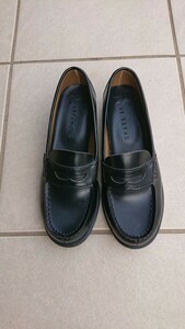 1回使用 ロ―ファ― 23.5cm 学生靴 黒 スクール 通学用 靴