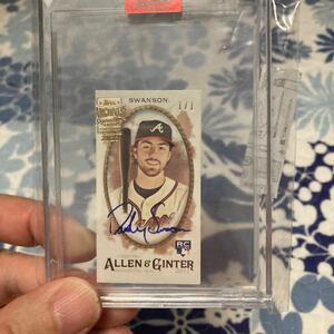 Dansby Swanson ダンスビー　スワンソンAllen Ginter 1/1 サイン入りルーキーカードAUTO ROOKIE 