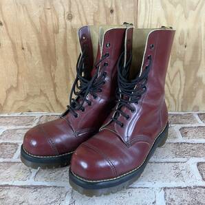 [4-249] 【希少】ドクターマーチン Dr.Martens イングランド製10ホール クレイジーボム チェリーレッド UK8？ 27cm相当の画像1