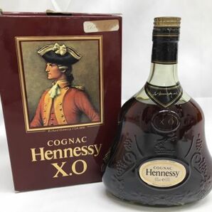 E002 未開栓 古酒 Henessy ヘネシー X.O コニャック COGNAC ブランデー 金キャップ グリーンボトル 700ｍl 40度 洋酒 箱付の画像1