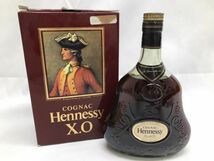 E002 未開栓 古酒 Henessy ヘネシー X.O コニャック COGNAC ブランデー 金キャップ グリーンボトル 700ｍl 40度 洋酒 箱付_画像1