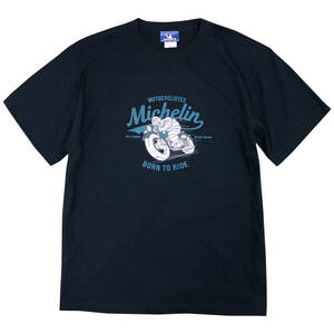 ミシュラン Tシャツ ライダー Michelin T-Shirt Riderミシュランマン ビブ ビバンダム バイク バイク柄 バイク乗り ロゴ Tシャツ 半袖 XL 