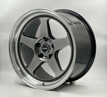 CLEAVE RACING SS05 18x9.5J +18 5H-114.3 ガンメタ/マシンド 4本セット_画像1