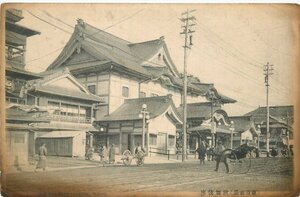 3591【絵葉書】◆東京百景 歌舞伎座 建物/建築物 街並…剥離