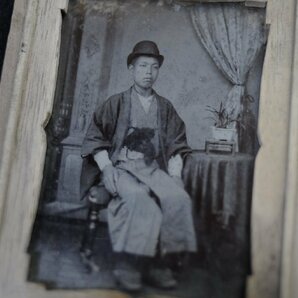 1-3486【ガラス写真/古写真】明治期30年 人物 歴史研究用 貴重資料 2枚の画像3