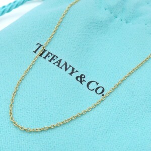 【送料無料】 未使用 Tiffany&Co. ティファニー イエロー ゴールド ミディアム ネックレス チェーン AU750 K18 46cm HA67