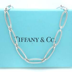 【送料無料】 極希少 美品 Tiffany&Co. ヴィンテージ ティファニー ラージ オーバル リンク シルバー ネックレス チェーン SV925 42cm HA8