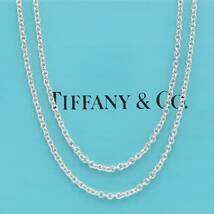 【送料無料】 美品 Tiffany&Co. ティファニー ロング シルバー ネックレス チェーン 70cm SV925 メンズ レディース MA2_画像1