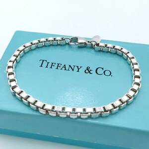 【送料無料】 美品 Tiffany&Co. ティファニー ベネチアン シルバー ブレスレット SV925 メンズ レディース MA1