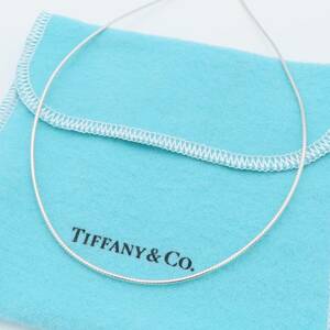 【送料無料】 美品 Tiffany&Co. ティファニー ワイヤー チェーン シルバー ネックレス 40cm SV925 メンズ レディース MA10