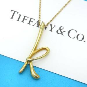 【送料無料】 未使用 Tiffany&Co. ティファニー イエロー ゴールド レター K ネックレス 750 K18 イニシャル アルファベット HA20