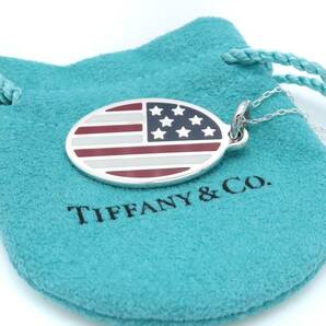 【送料無料】 極希少 美品 Tiffany&Co. ティファニー アメリカ 国旗 オーバル タグ シルバー ネックレス SV925 星条旗 HA44の画像2