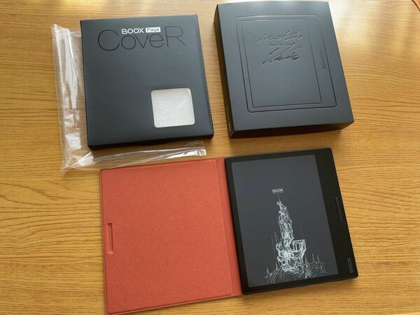 【電子書籍リーダー】BOOX Page 7インチタブレット 中古美品 + 純正ケース + 64GB microSDカード付き