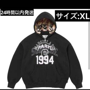 Supreme x MM6 Maison Margiela Zip Up Hooded Sweatshirt Black XLの画像1