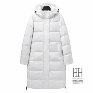 XL ホワイト ダウンジャケット メンズ ロング 大きいサイズ ダウン 軽量 暖かい 防寒着 撥水 フード アウター コート 冬 おしゃれ