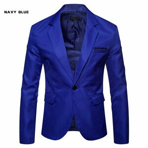 L ネイビーブルー テーラード ジャケット メンズ レギュラー 全8色 紳士服 ビジネス スーツ カジュアル コスプレ用 パーティー