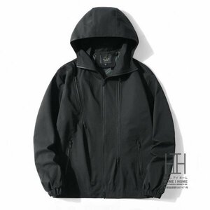 L ブラック マウンテンパーカー メンズ フード付き 登山服 防風 ウインドブレーカー ウィンドブレーカー 防風ジャケット おしゃれ