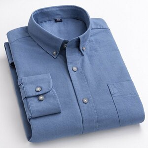 40/L 805 オックスフォードシャツ ボタンダウン メンズ 長袖 形態安定加工 ビジカジ 柔らかい 綿100％ ポケット