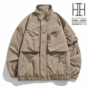 2XL カーキ メンズ マウンテンパーカー 大きい 軽量 撥水加工 ミリタリージャケット ワークジャケット アウトドア アウター