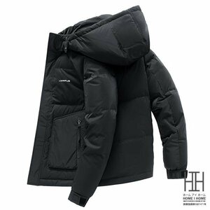 2XL ブラック ダウンジャケット ダウンコート メンズ おしゃれ 大きい 白き ワンポイント 軽量 防寒