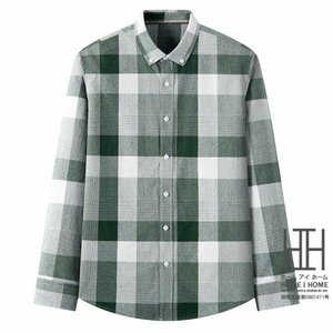 3XL 2305 メンズシャツ 長袖シャツ オックスフォードシャツ チェックシャツ ボタンダウンシャツ 柄シャツ 春服 秋服