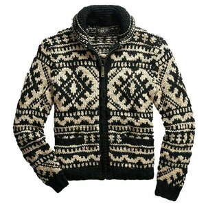 4XL ブラック セーター メンズ 長袖 ローゲージ ジャカード 秋冬 保温 カーディガン ハイネック ジップアップ