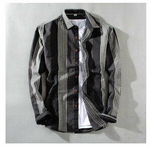 L Черная повседневная рубашка мужская с длинным рукавом цвет цвета цвета