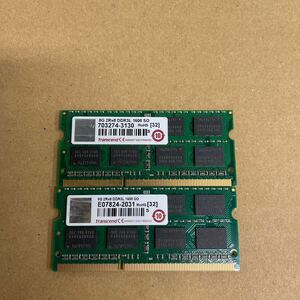 ウ36 Transcend ノートPC メモリ 8GB 2Rx8 DDR3L 1600 2枚