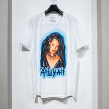 【未使用】L / 音楽 AALIYAH アリーヤ オフィシャル 公式 プリント 半袖R&B ミュージック Tシャツ 白 ホワイト デッドストック _画像2