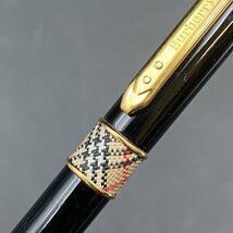 G0406S23 BURBERRY’S バーバリー ボールペン チェック ブラック/ゴールド ノバチェック　中古品 筆記OK　ブランド文具　筆記用具_画像9