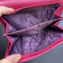 G0412T08 フルラ FURLA 三つ折り財布 小銭入れ付き ピンク　コインケース　カードケース　レザー　中古_画像10