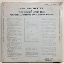 ●即決LP Lem Winchester Ramsey Lewis / Perform a Tribute to Clifford Brown lp642s j40982 米オリジナル _画像2