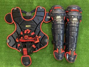 [4 -Peece Set / Beautiful Article] Zett Zet Catcher Armor Mask Gust Guard Legators Legators Navy x Red BL303Set с выделенной сумкой