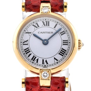 カルティエ CARTIER マストヴァンドーム K18YG 2Pダイヤモンド クォーツ レディース 良品 D#130084