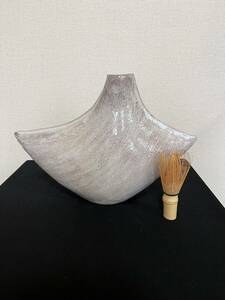 陶器製 変形 花器 管理NO119 フラワーベース 花瓶 華道 華展 花展 いけばな 生け花