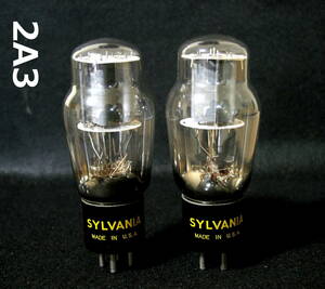 [ original box attaching ]SYLVANIA#2A3| electric power increase width for 3 ultimate tube # vacuum tube |2 pcs set ①# origin . times check & audition test execution # postage 350 jpy ~